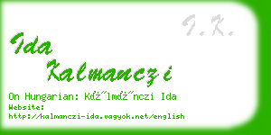 ida kalmanczi business card